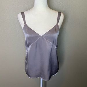 Sincerely Jules Silky Double Lined Silver Gray Cami Tank